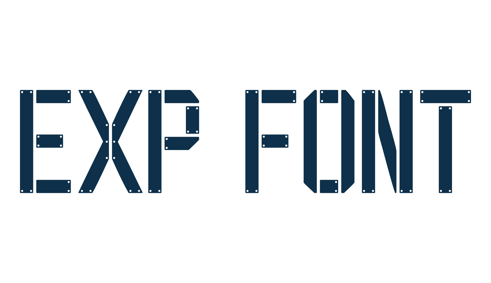 EXP Font, fancy stencil, army decorative font preview