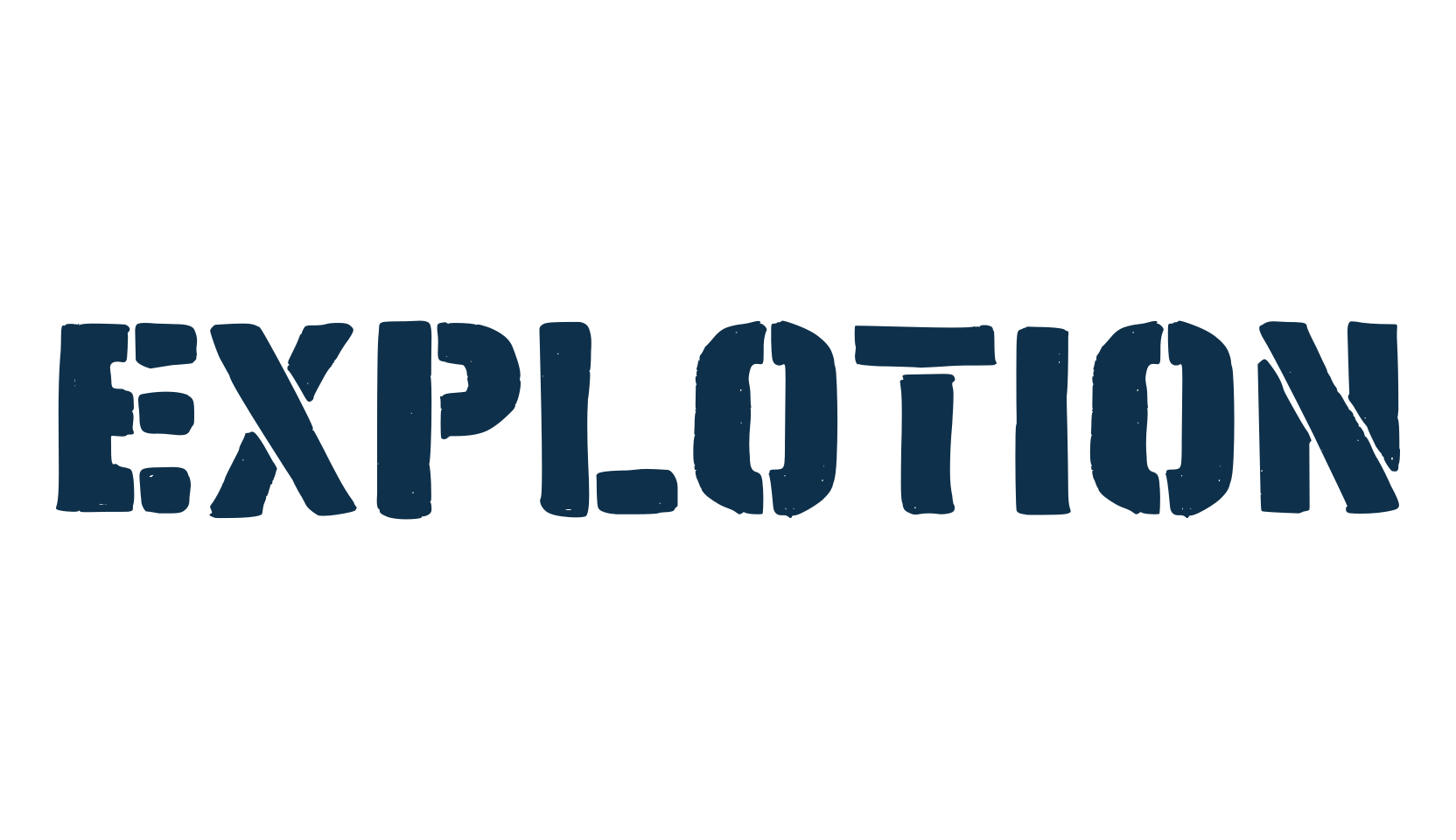 Explotion, fancy stencil, army decorative font preview