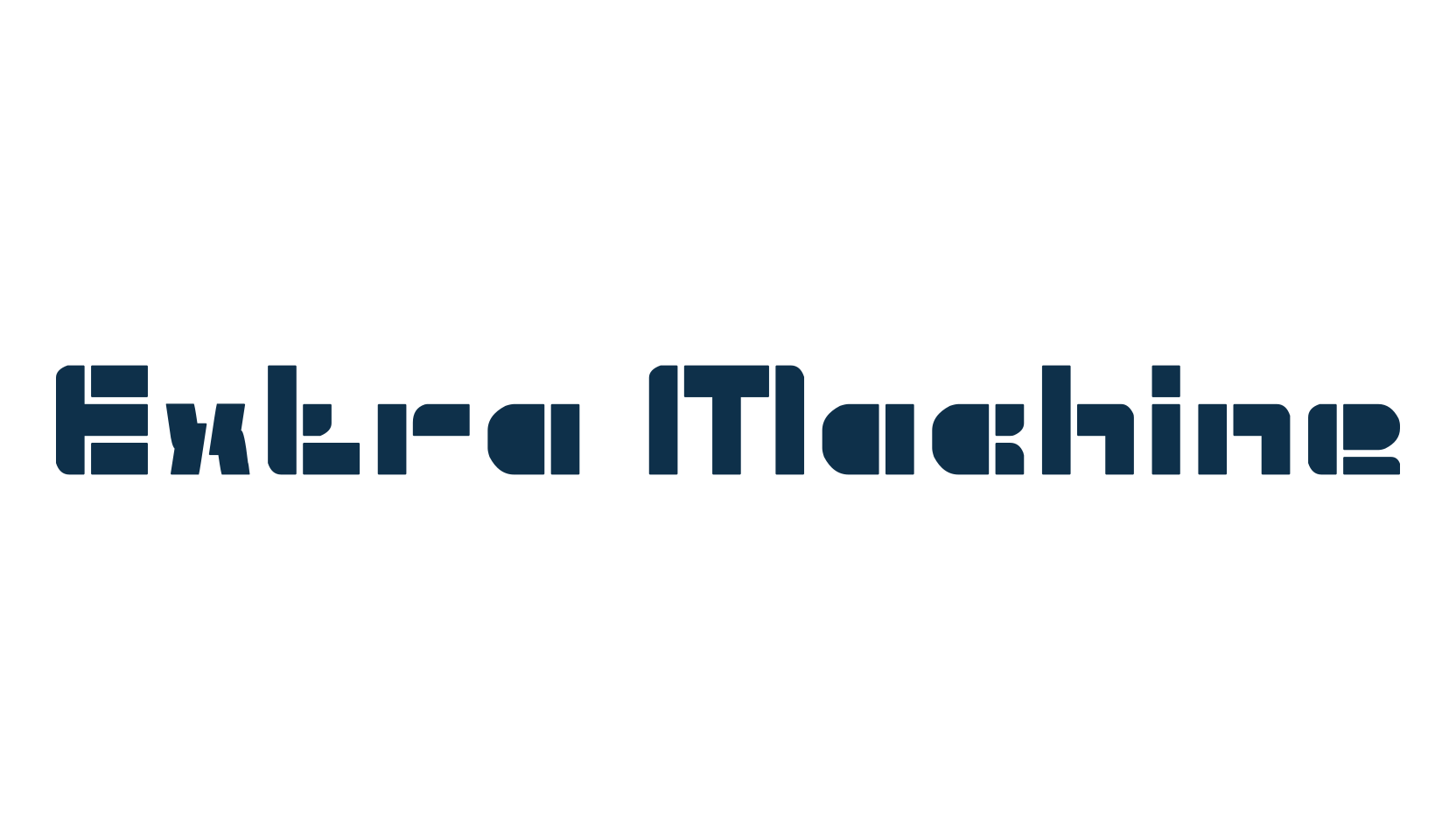 Extra Machine, fancy stencil, army decorative font preview