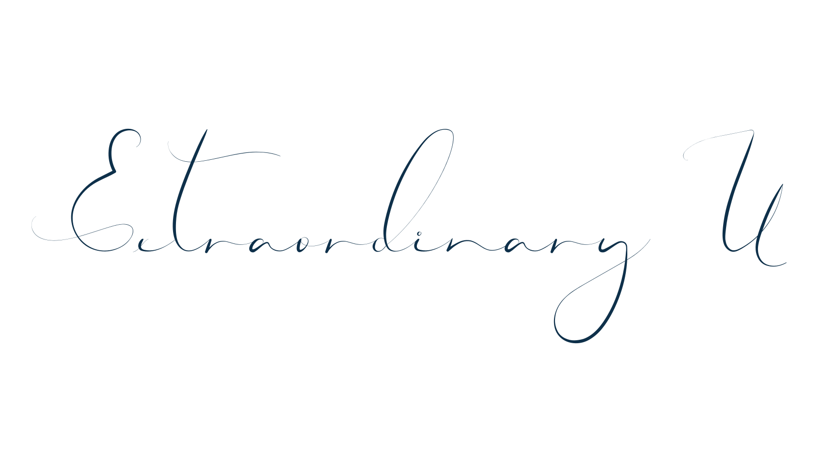 Extraordinary U, script calligraphy fancy decorative font preview