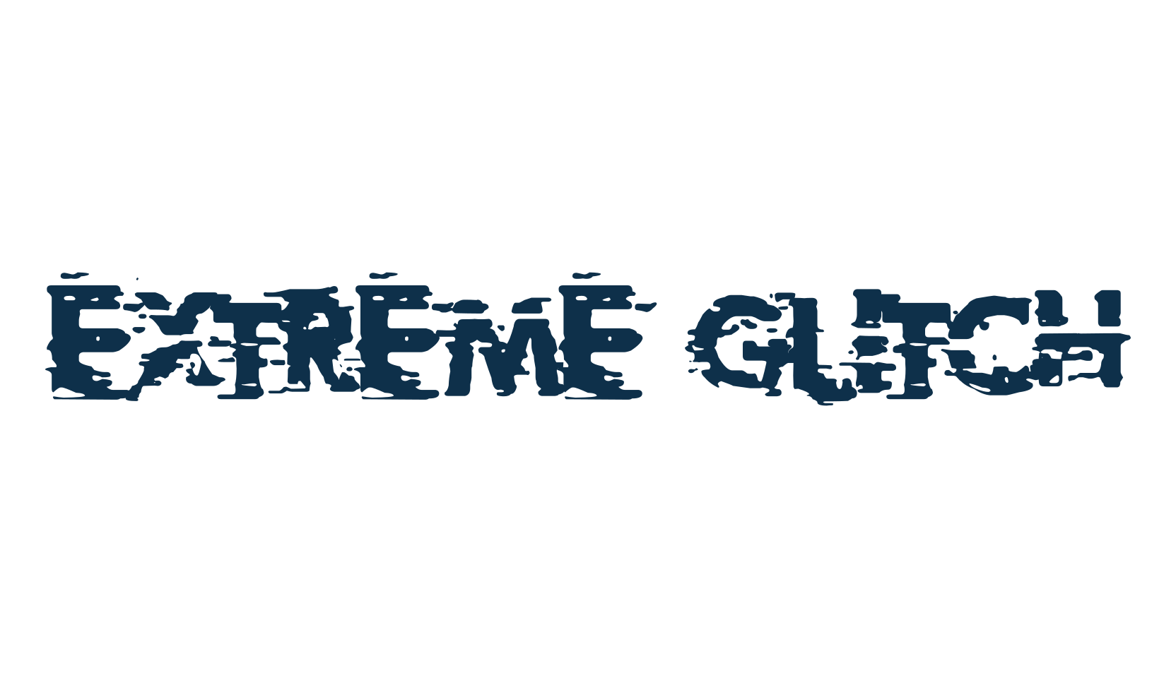 Extreme Glitch, distorted font preview