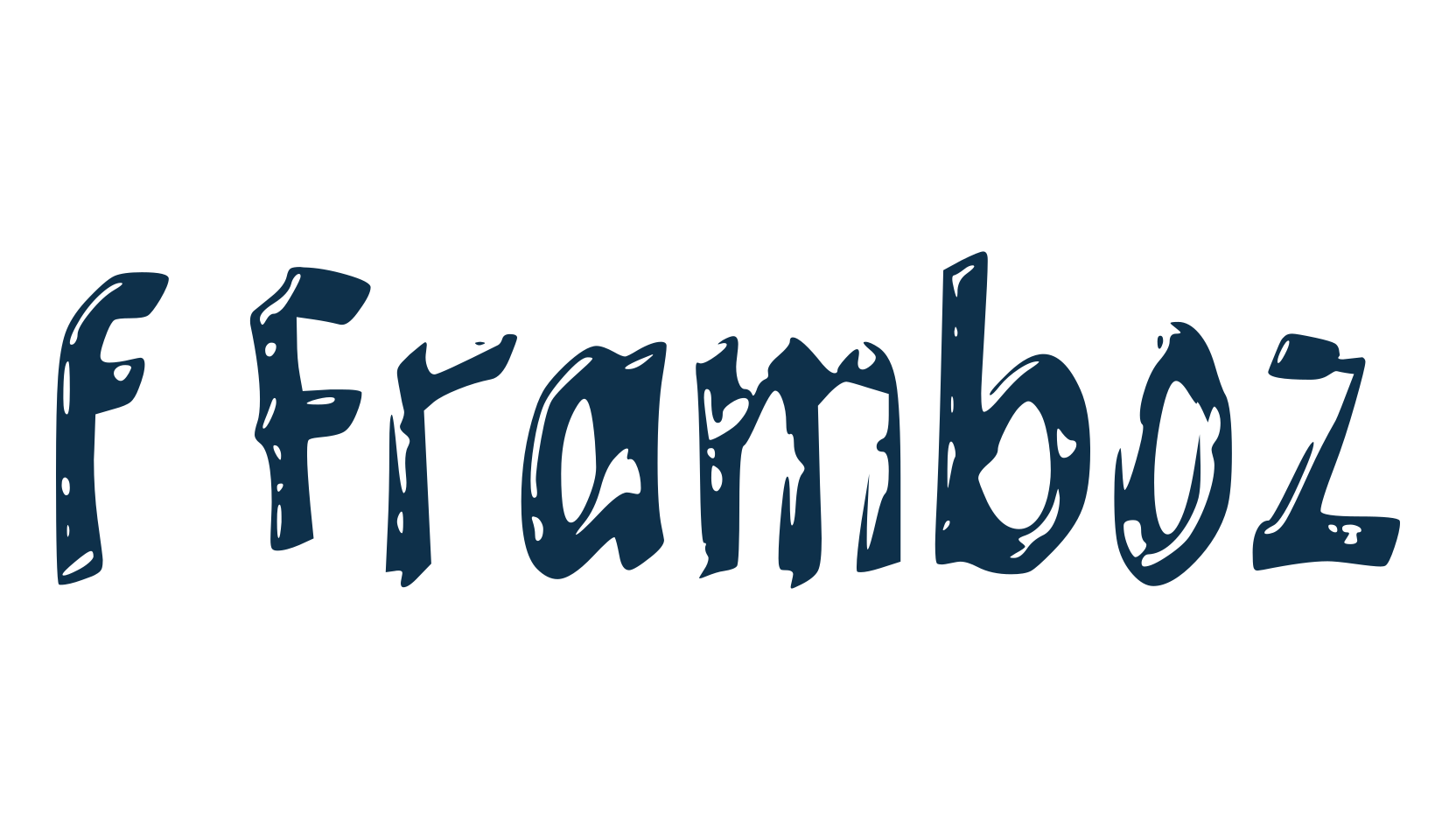 f Framboz, fancy eroded decorative font preview
