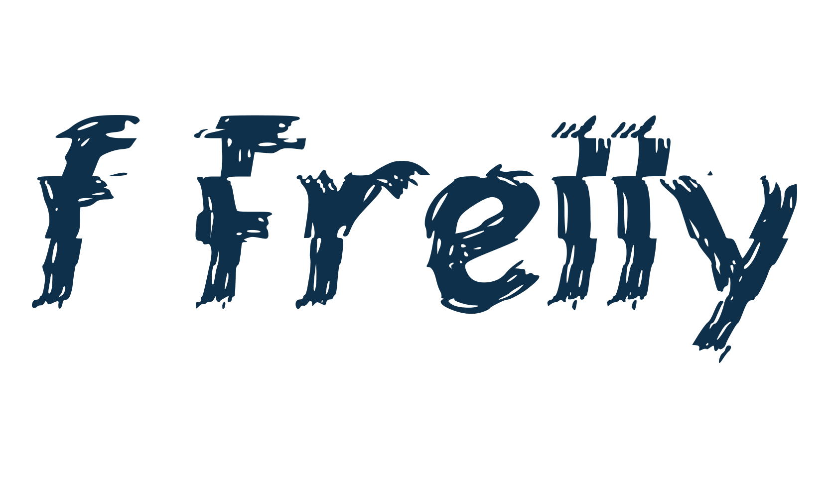f Frelly, fancy distorted decorative font preview