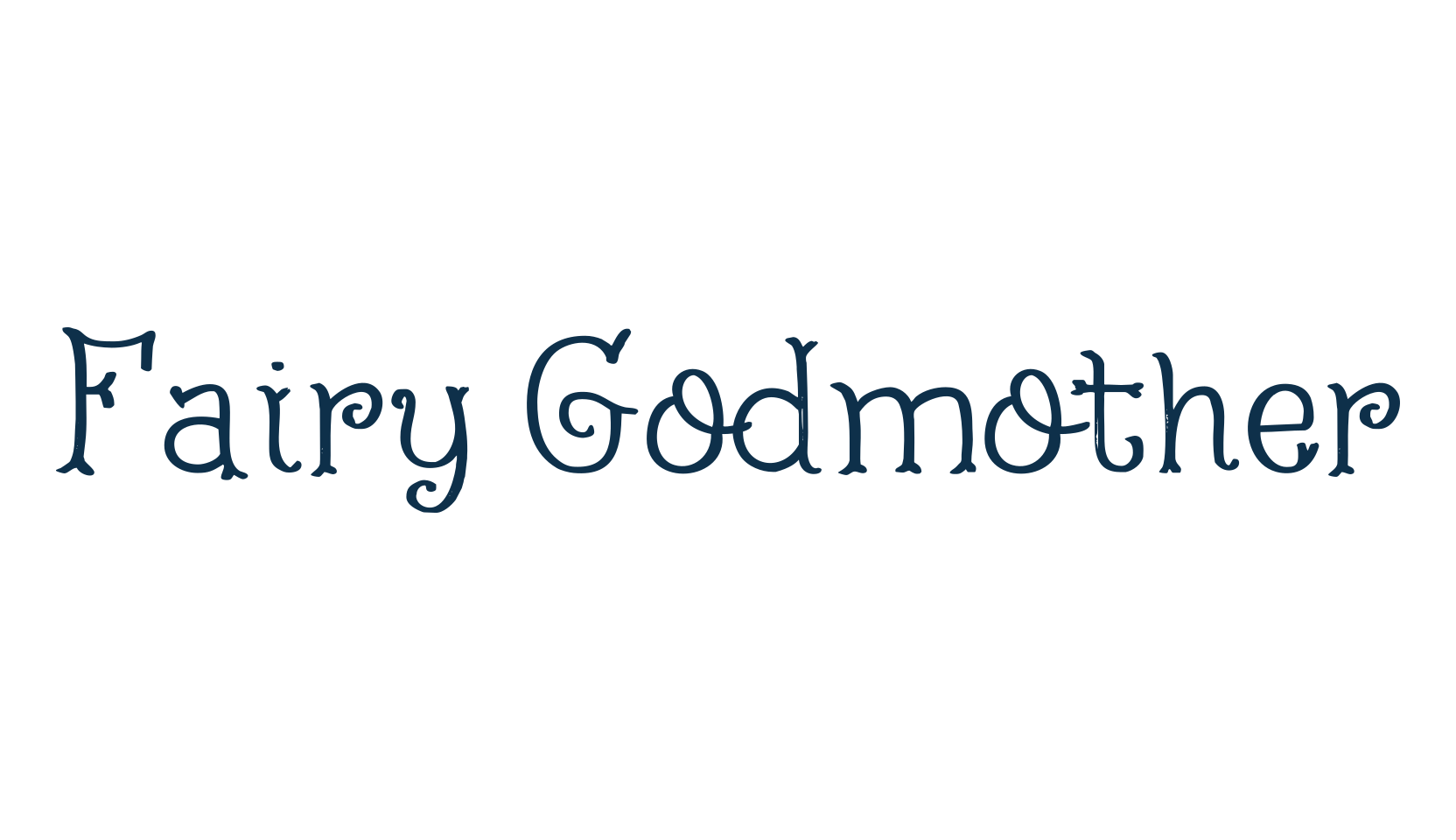 Fairy Godmother, fancy curly decorative font preview