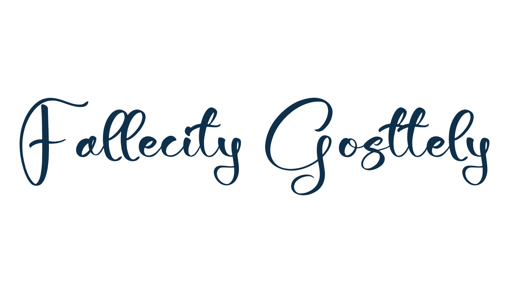 Fallecity Gosttely, handwriting font preview