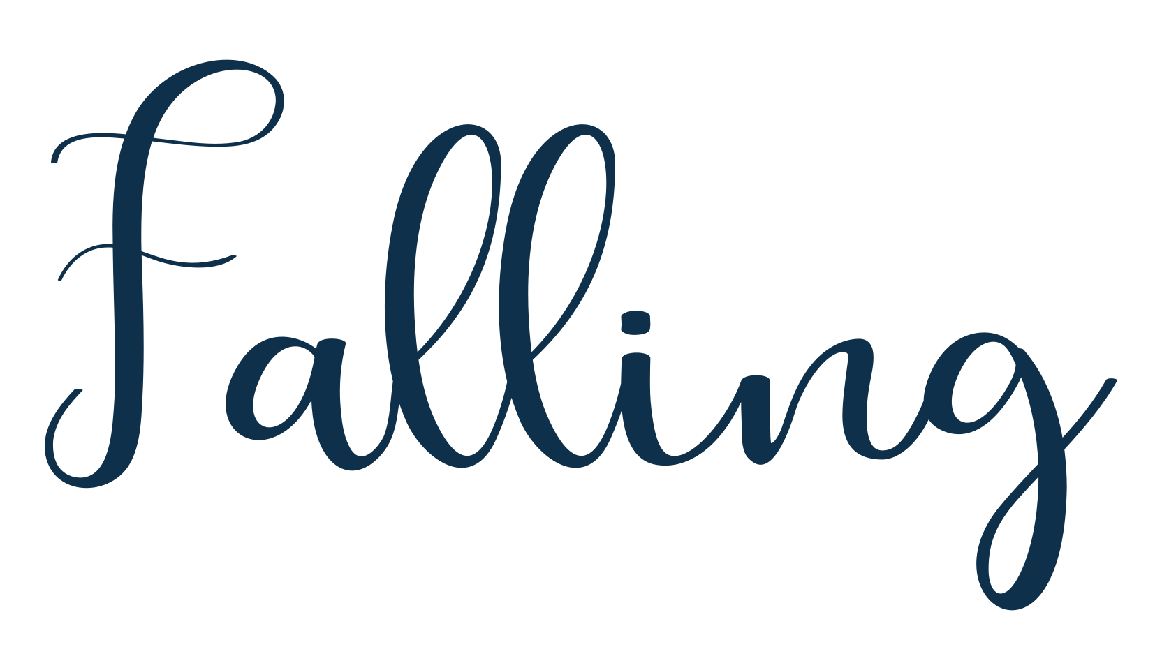 Falling (falling), calligraphy font preview