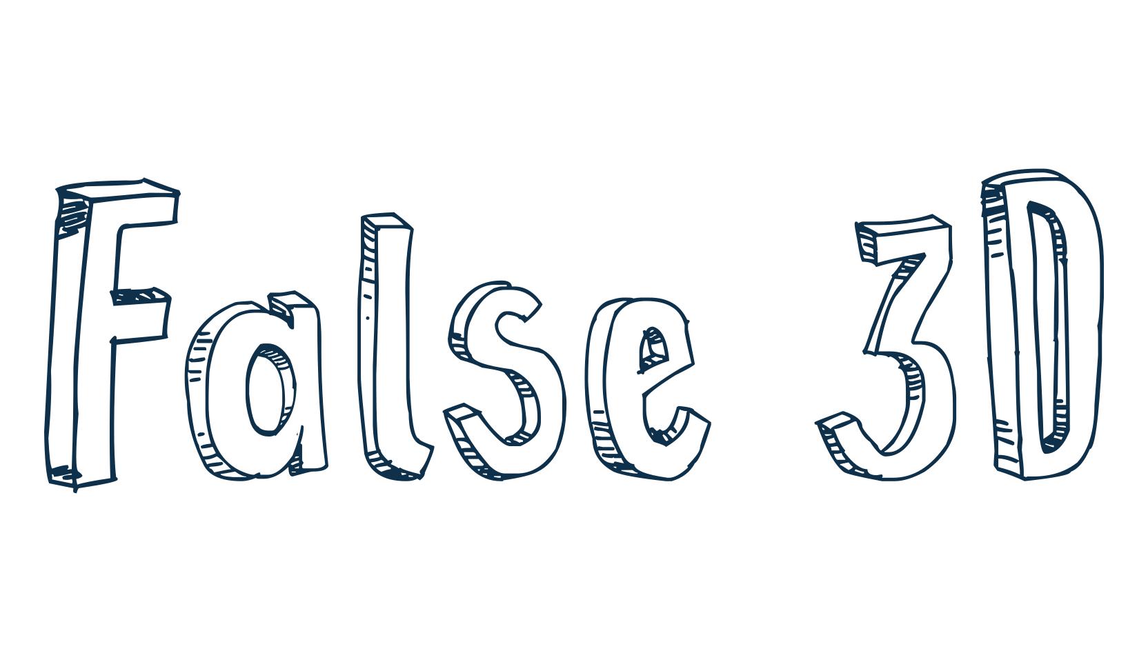False 3D, fancy cartoon decorative font preview