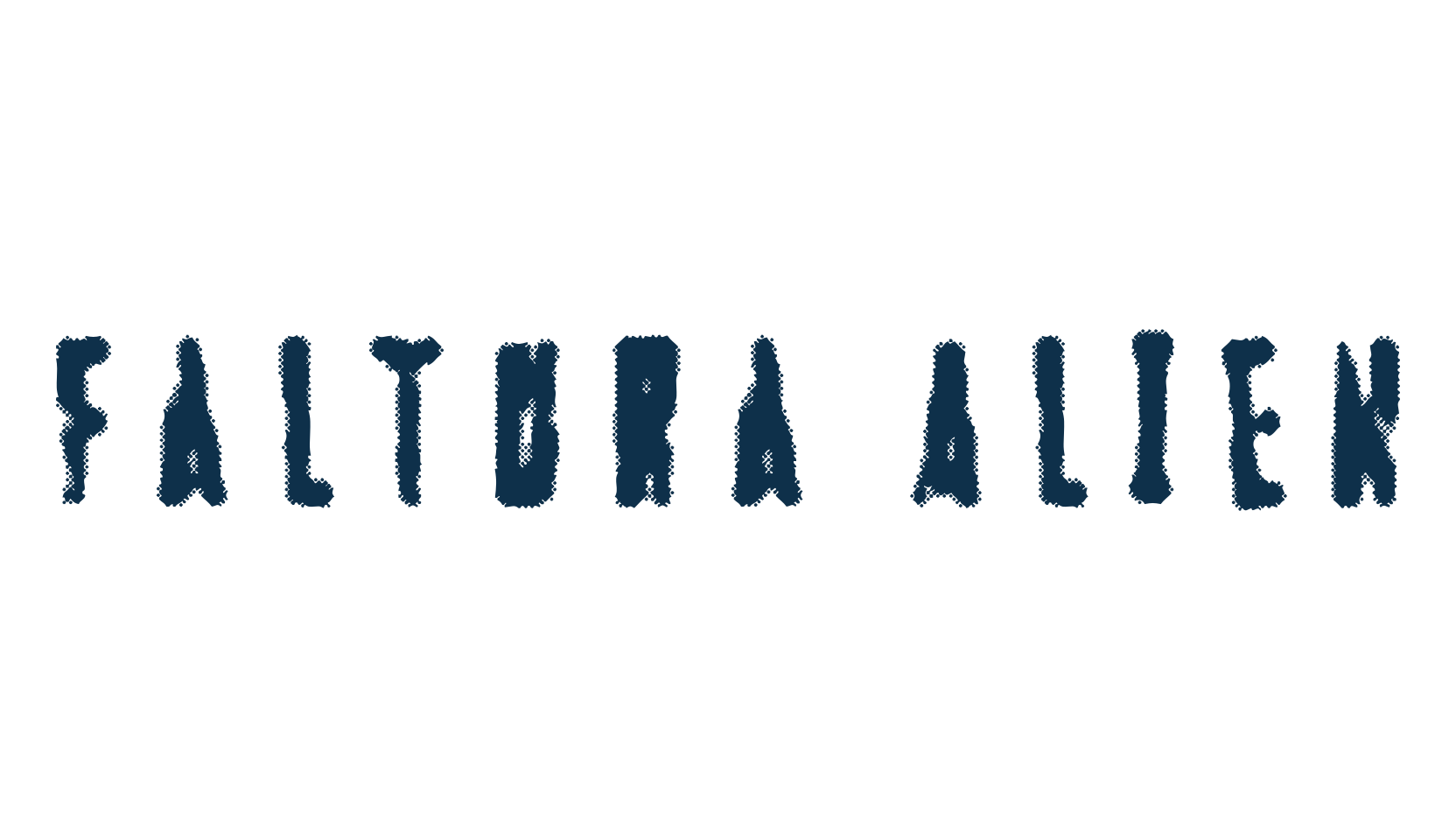 Faltura Alien, eroded font preview