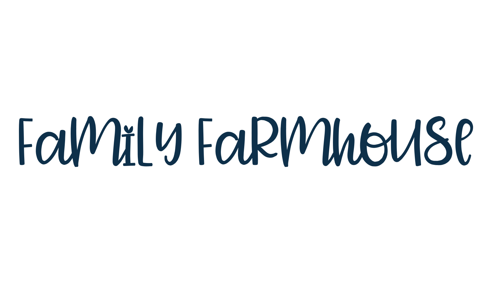 Family Farmhouse, fancy various decorative script calligraphy font preview