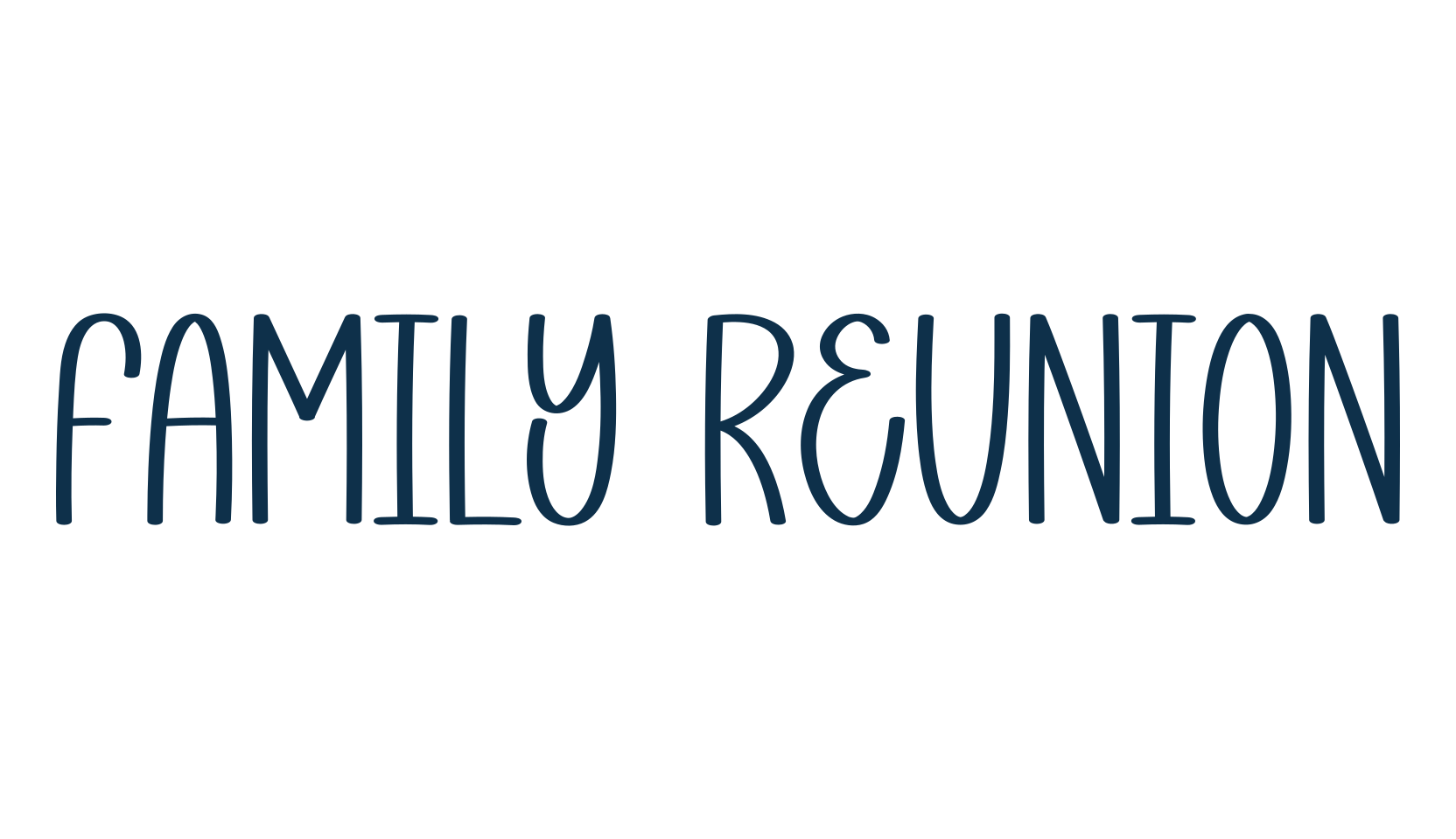Family Reunion, display market font preview