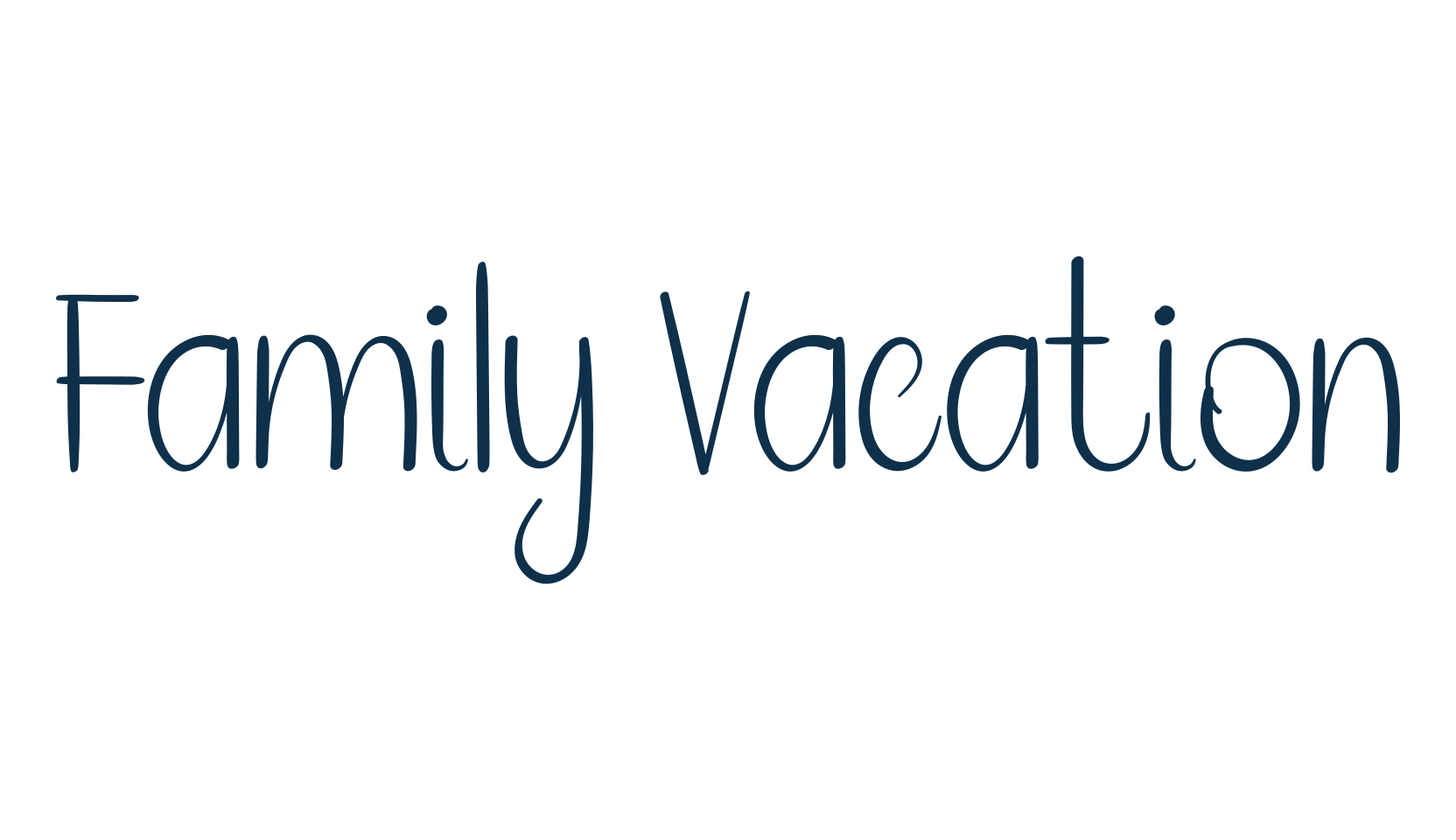 Family Vacation, fancy decorative font preview