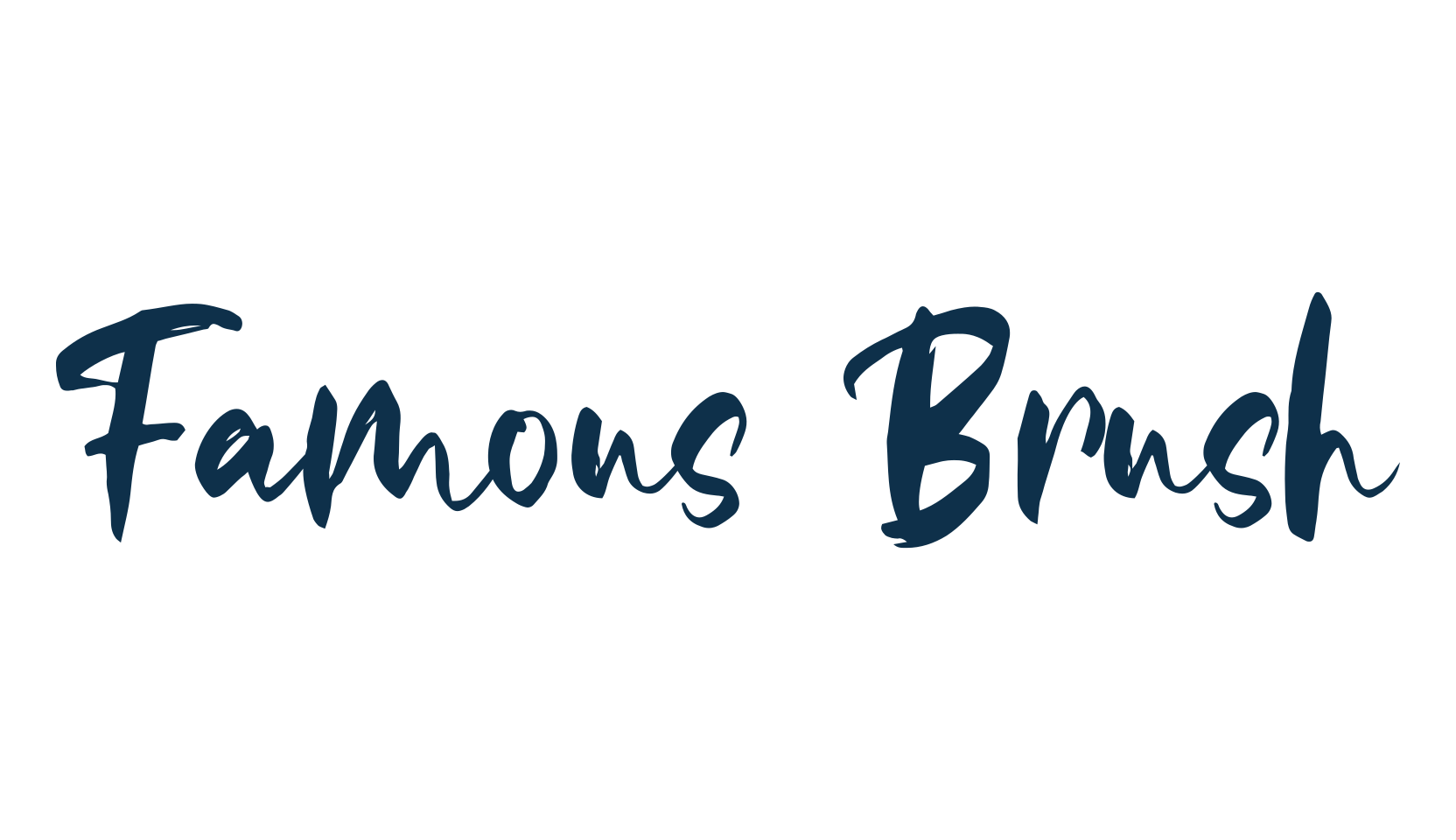 Famous Brush, script brush fancy decorative calligraphy font preview