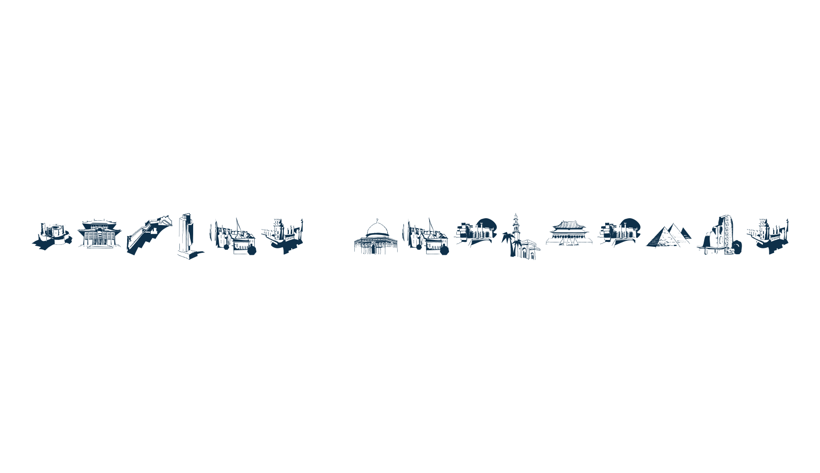 Famous Buildings, display market font preview
