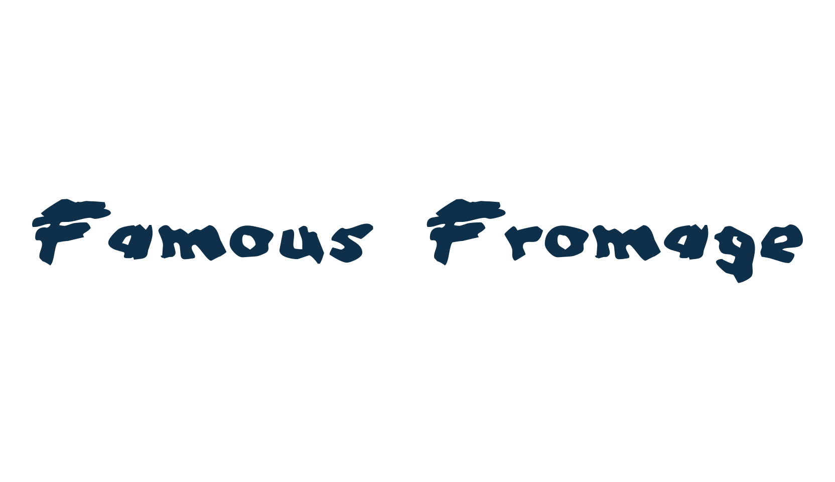 Famous Fromage, fancy cartoon decorative font preview