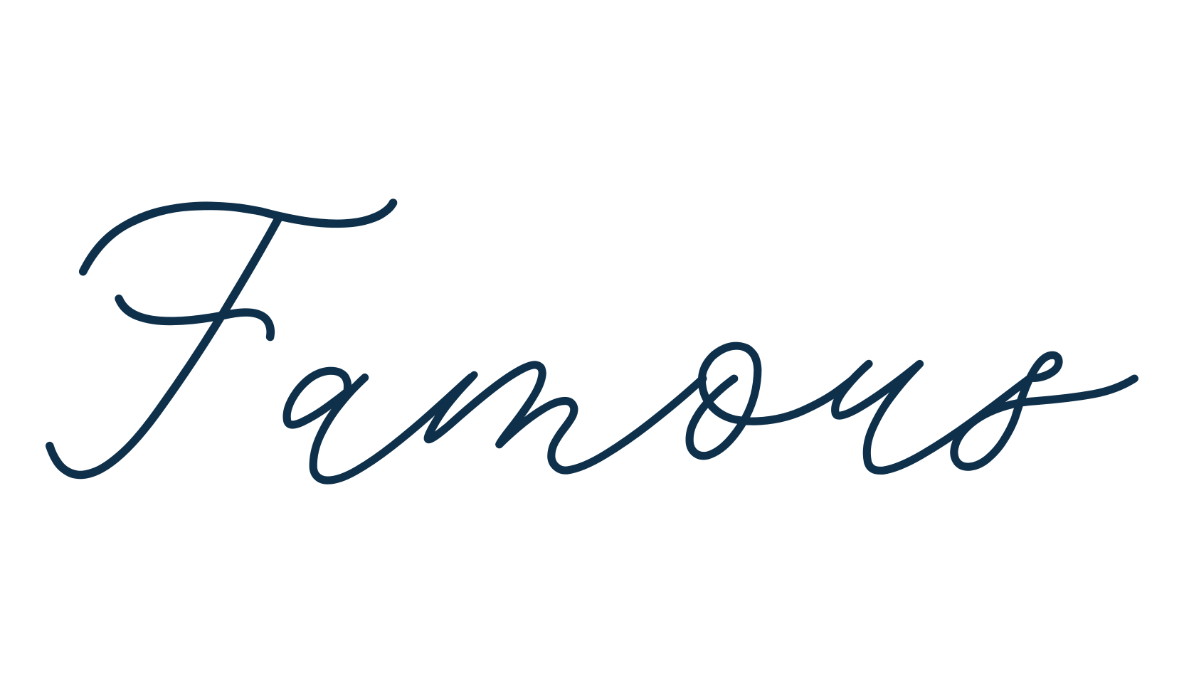 Famous (famous), script handwritten fancy decorative calligraphy font preview