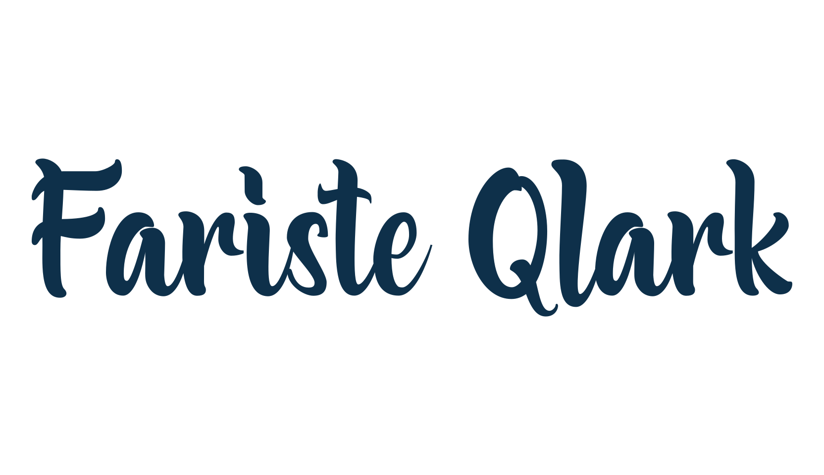Fariste Qlark, calligraphy font preview
