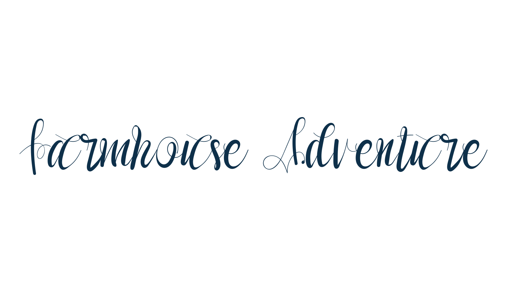 Farmhouse Adventure, script calligraphy fancy decorative font preview