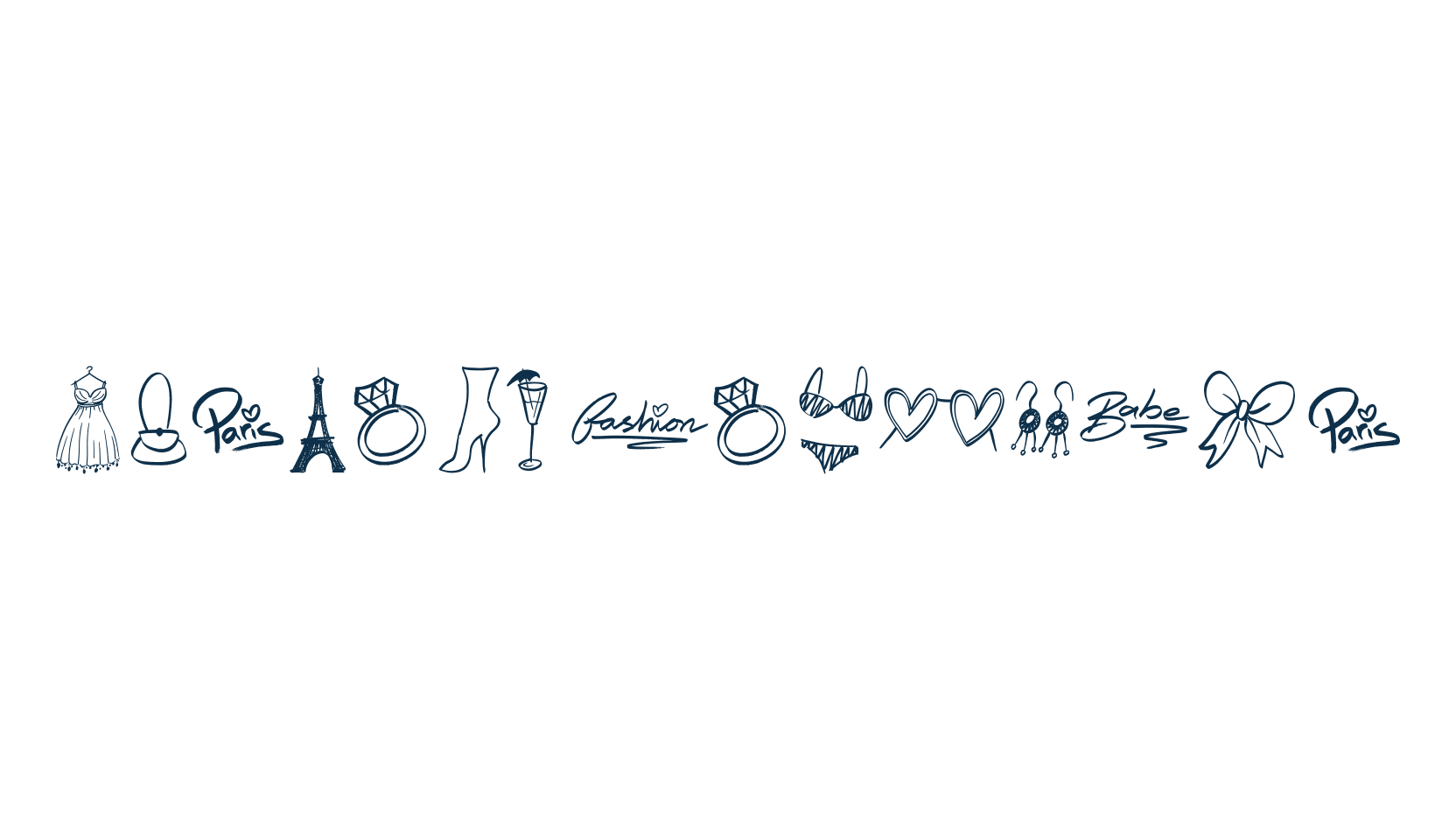 Fashion Pictures, fancy decorative font preview