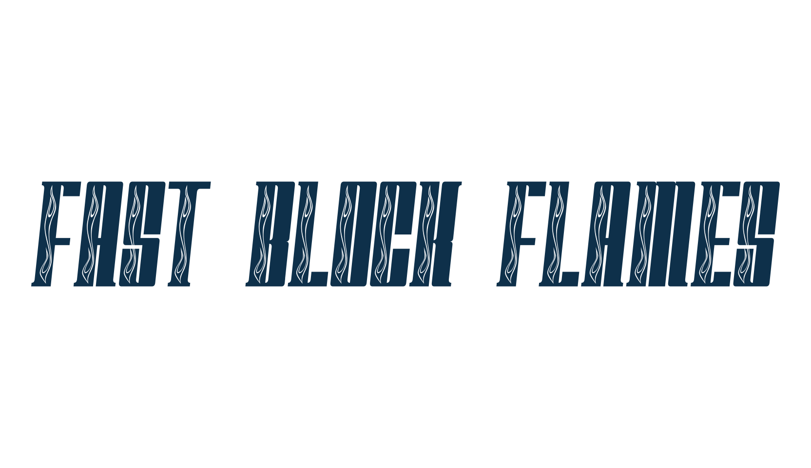Fast Block Flames, decorative font preview