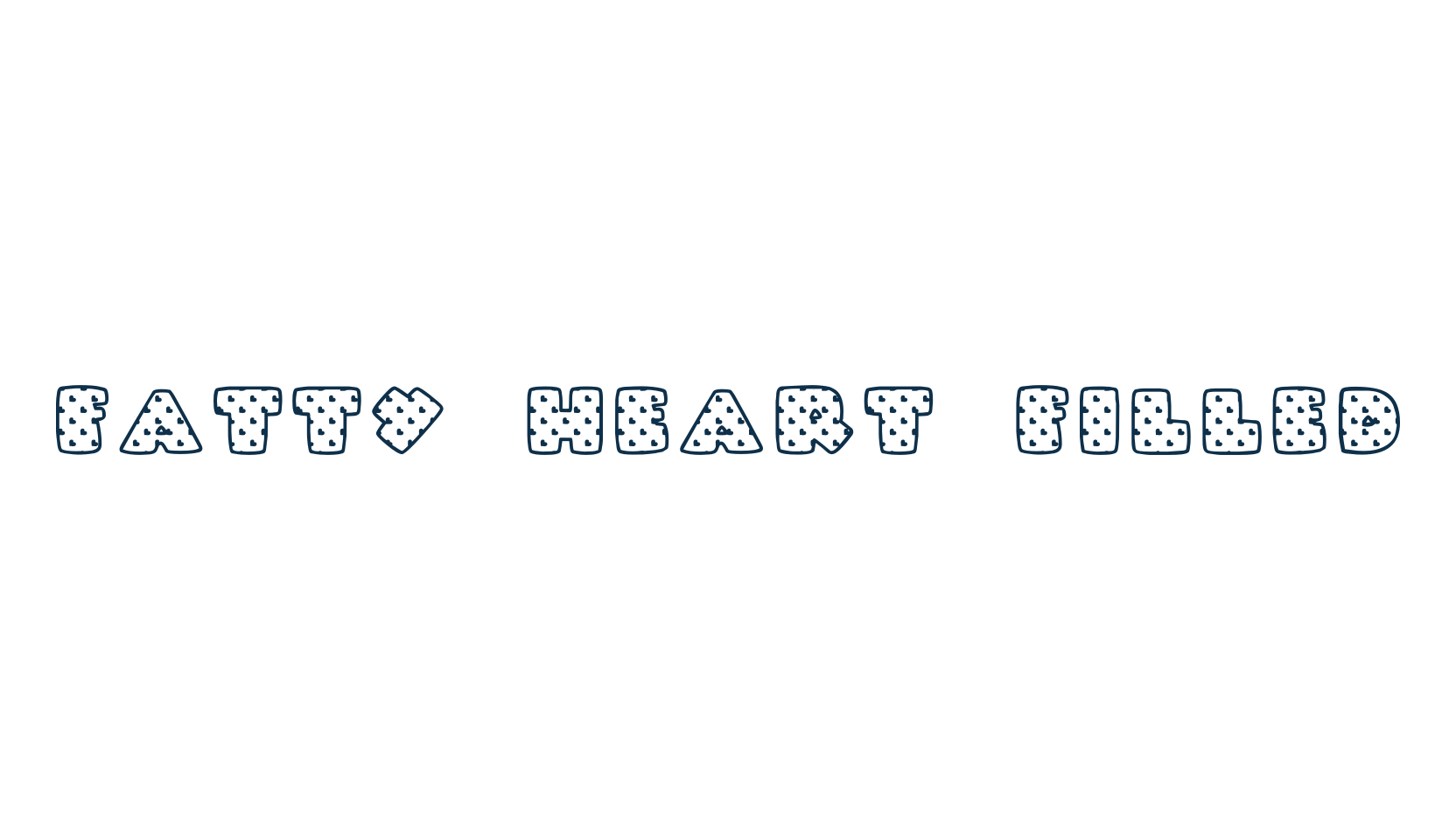 Fatty Heart Filled, fancy decorative font preview