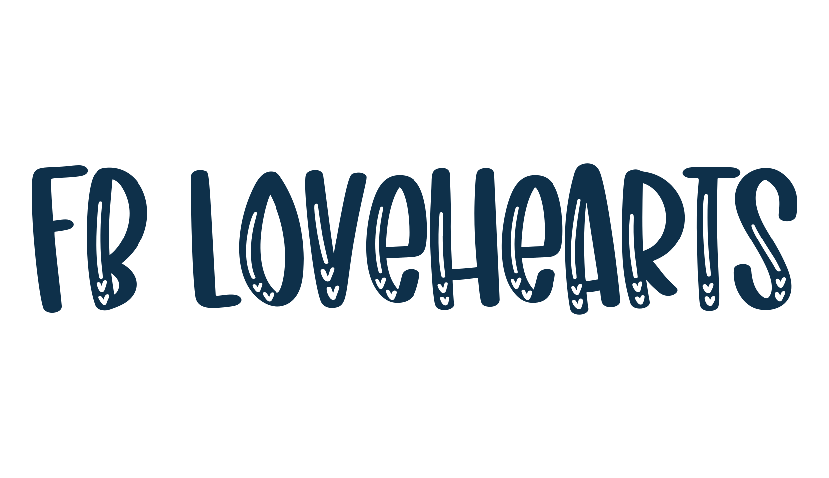 Fb Lovehearts, cartoon font preview
