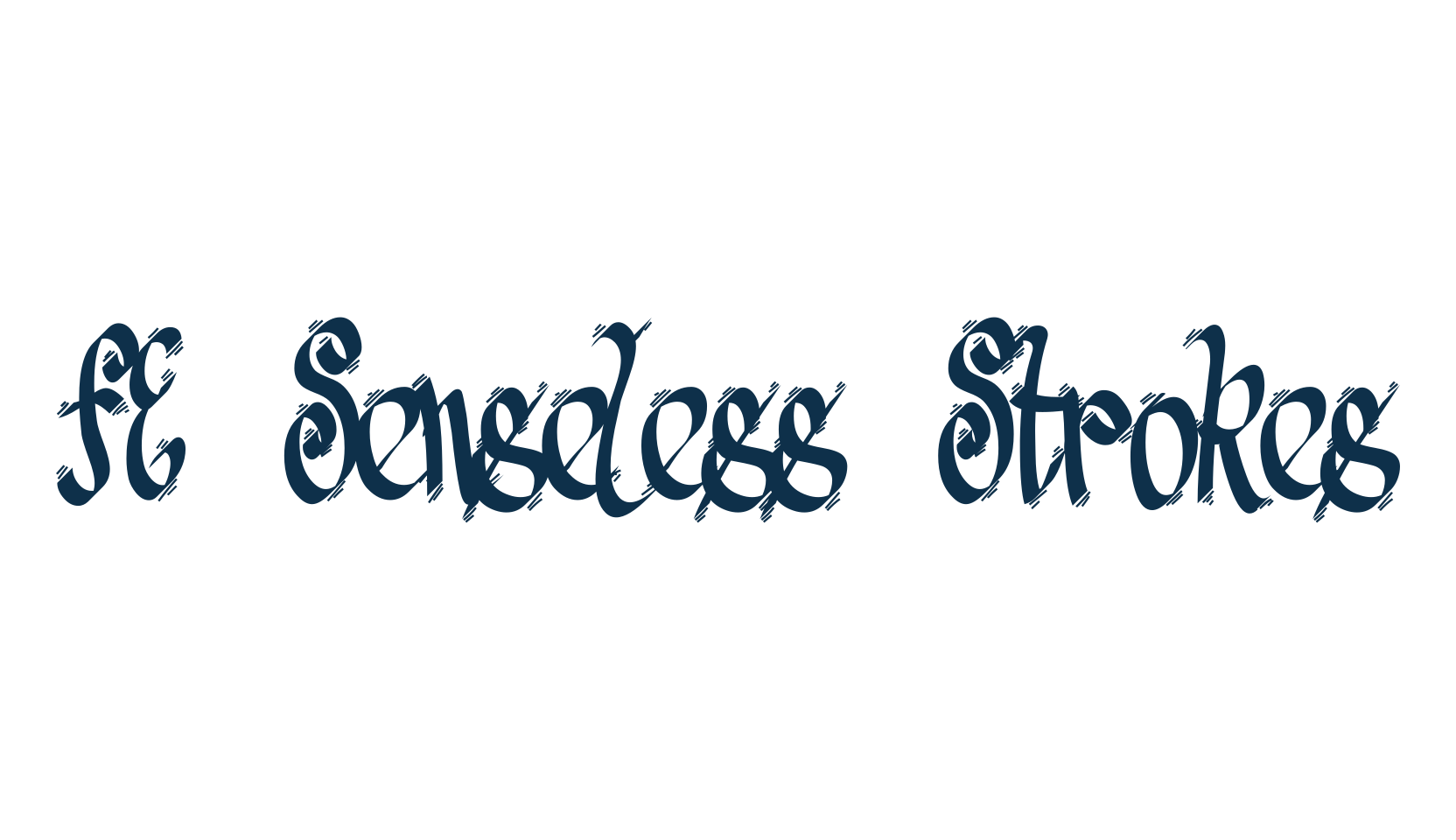 FE Senseless Strokes, fancy decorative font preview