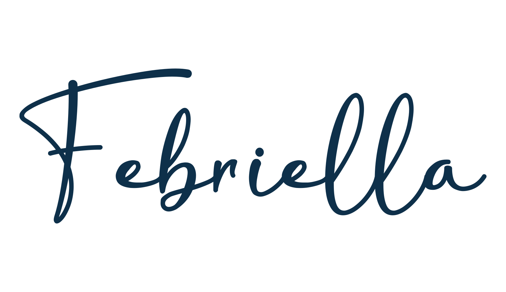 Febriella, handwriting font preview