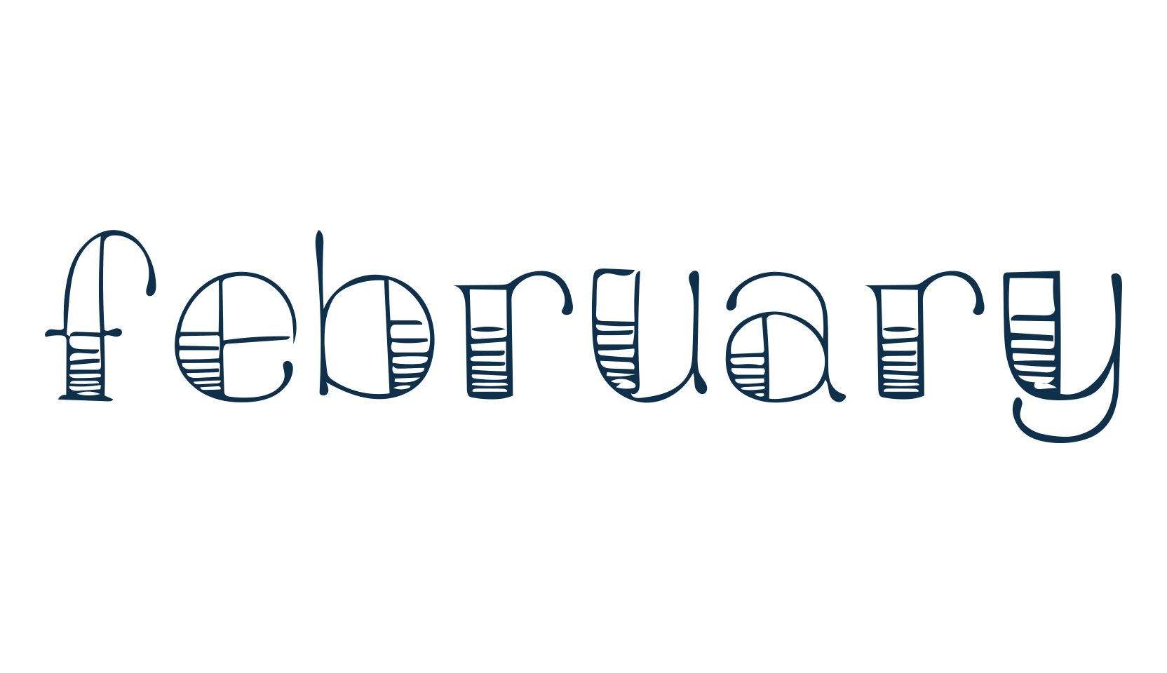 February (february-3), fancy decorative font preview