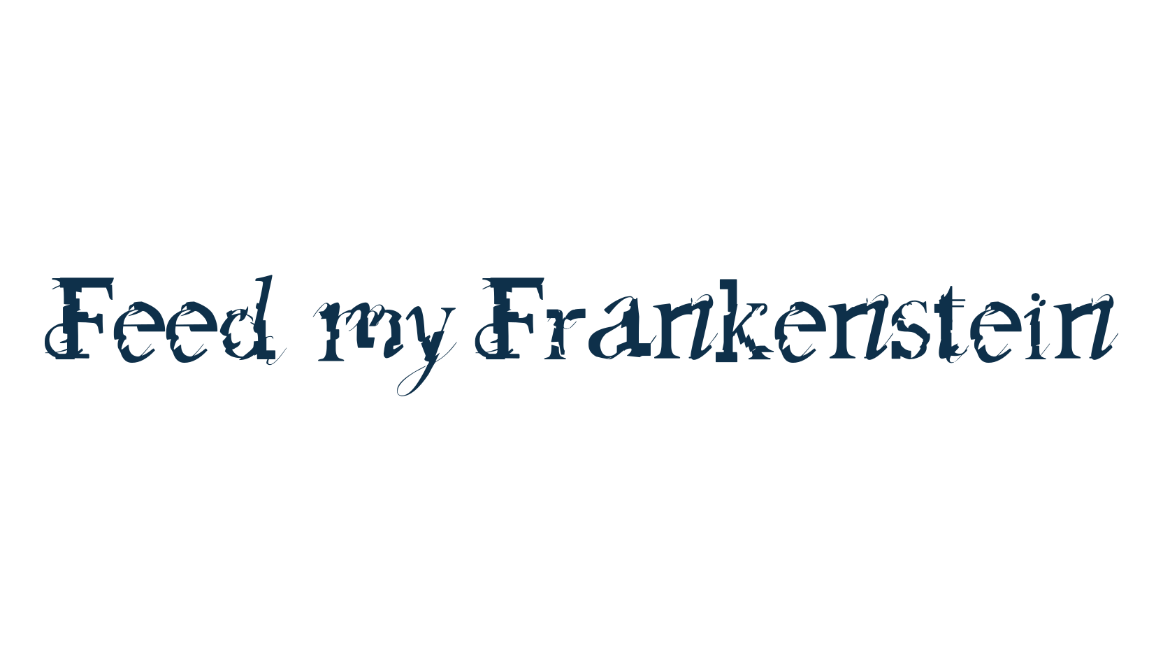 Feed my Frankenstein, holiday halloween fancy decorative horror font preview