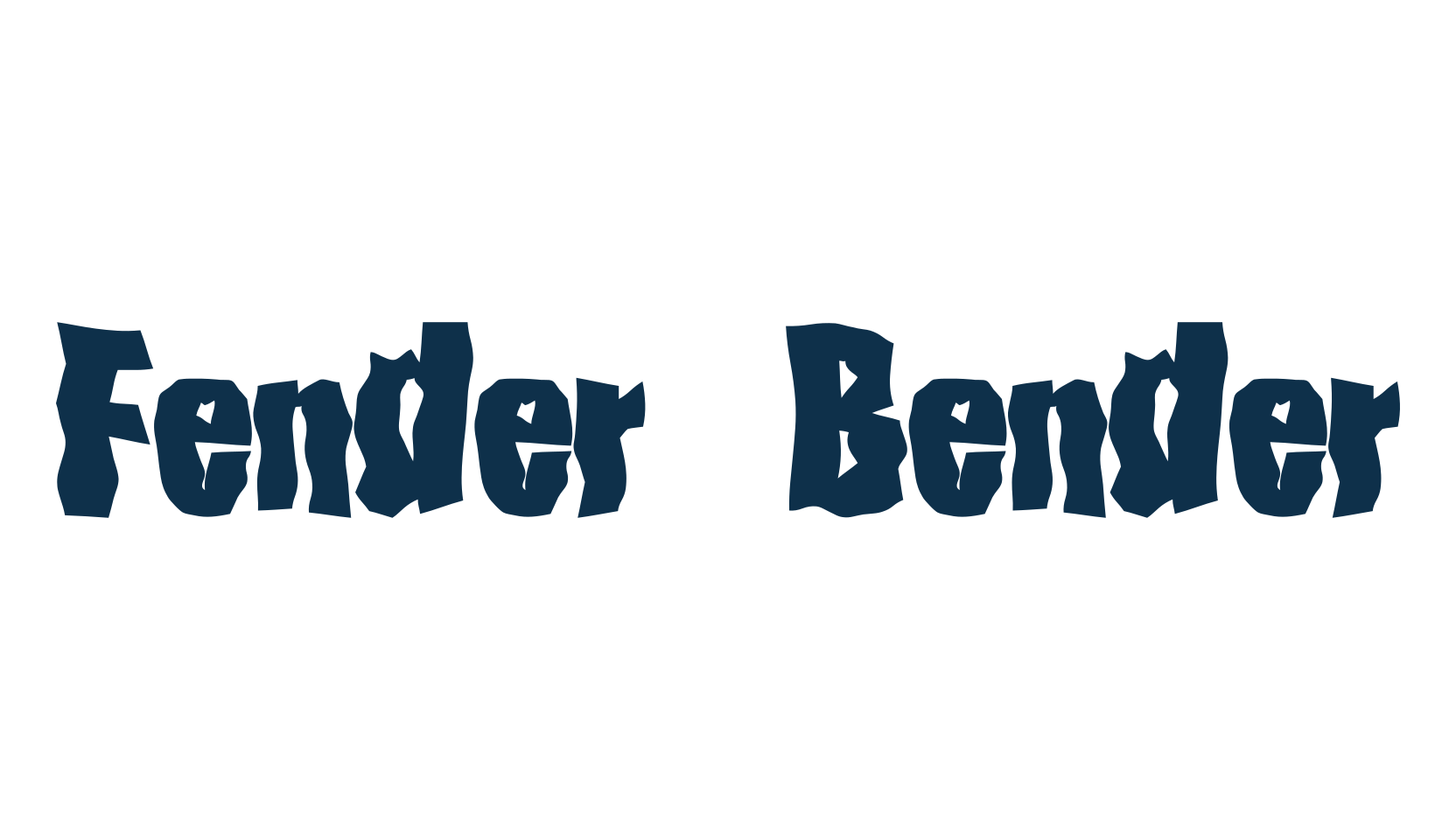 Fender Bender, distorted font preview