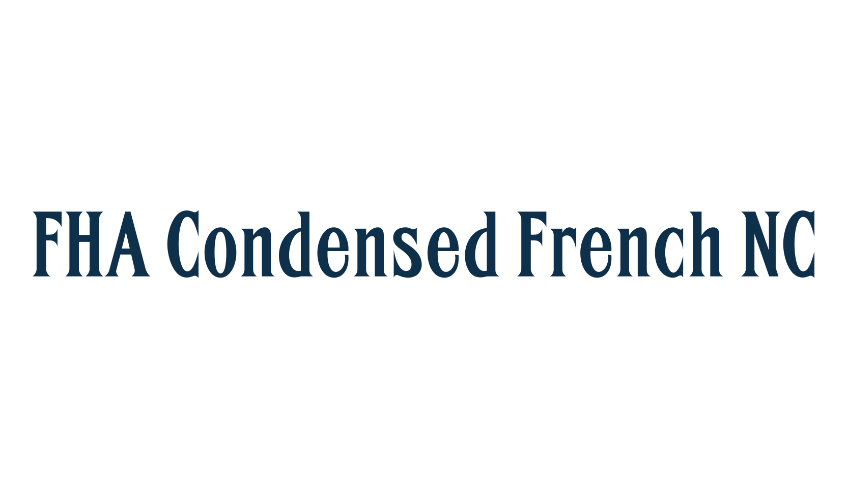 FHA Condensed French NC, retro font preview