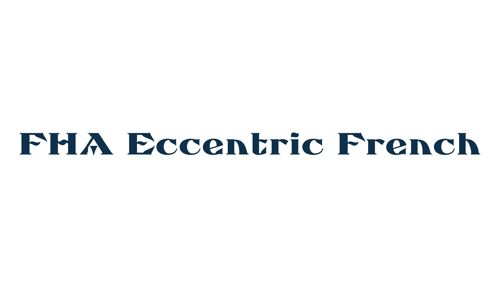 FHA Eccentric French, fancy retro decorative font preview