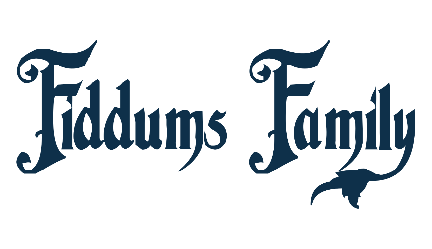 Fiddums Family, fancy various gothic font preview