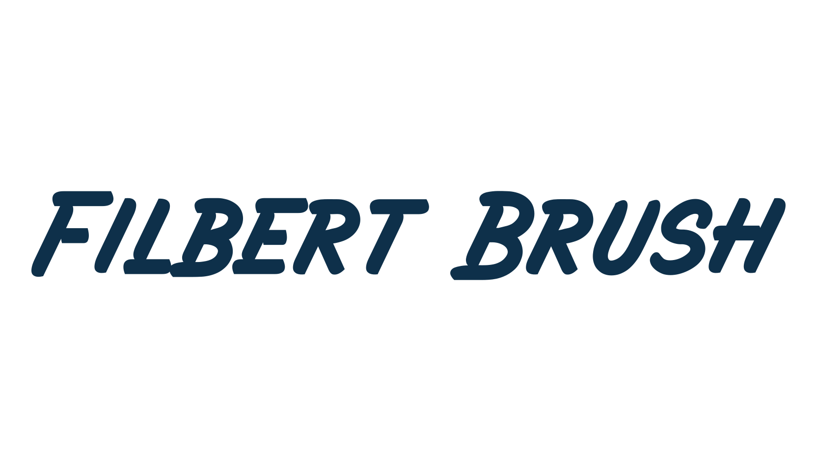 Filbert Brush, script brush fancy decorative calligraphy font preview
