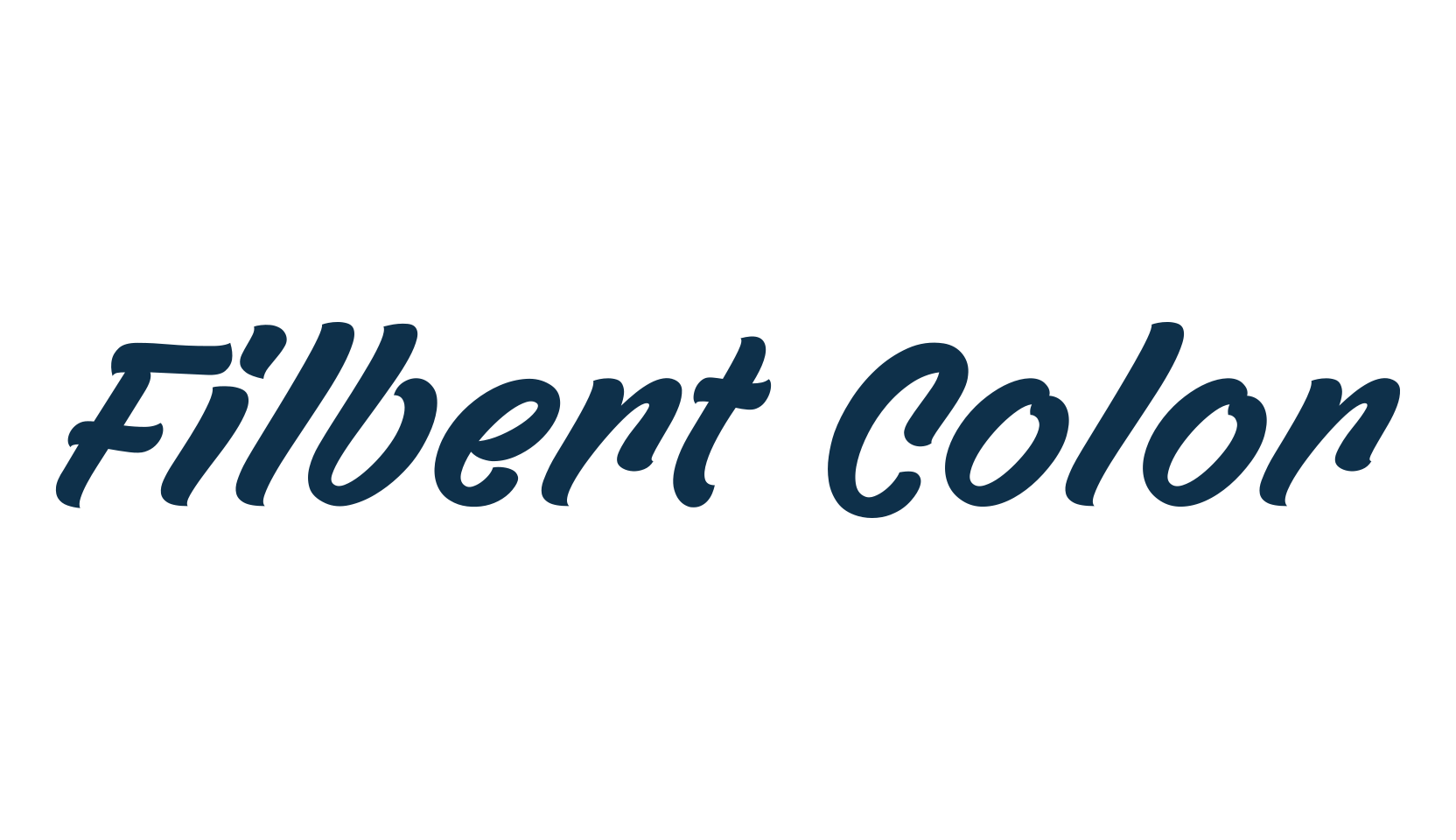 Filbert Color, script brush fancy decorative calligraphy font preview