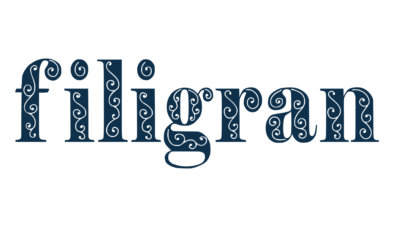 Filigran, fancy decorative font preview