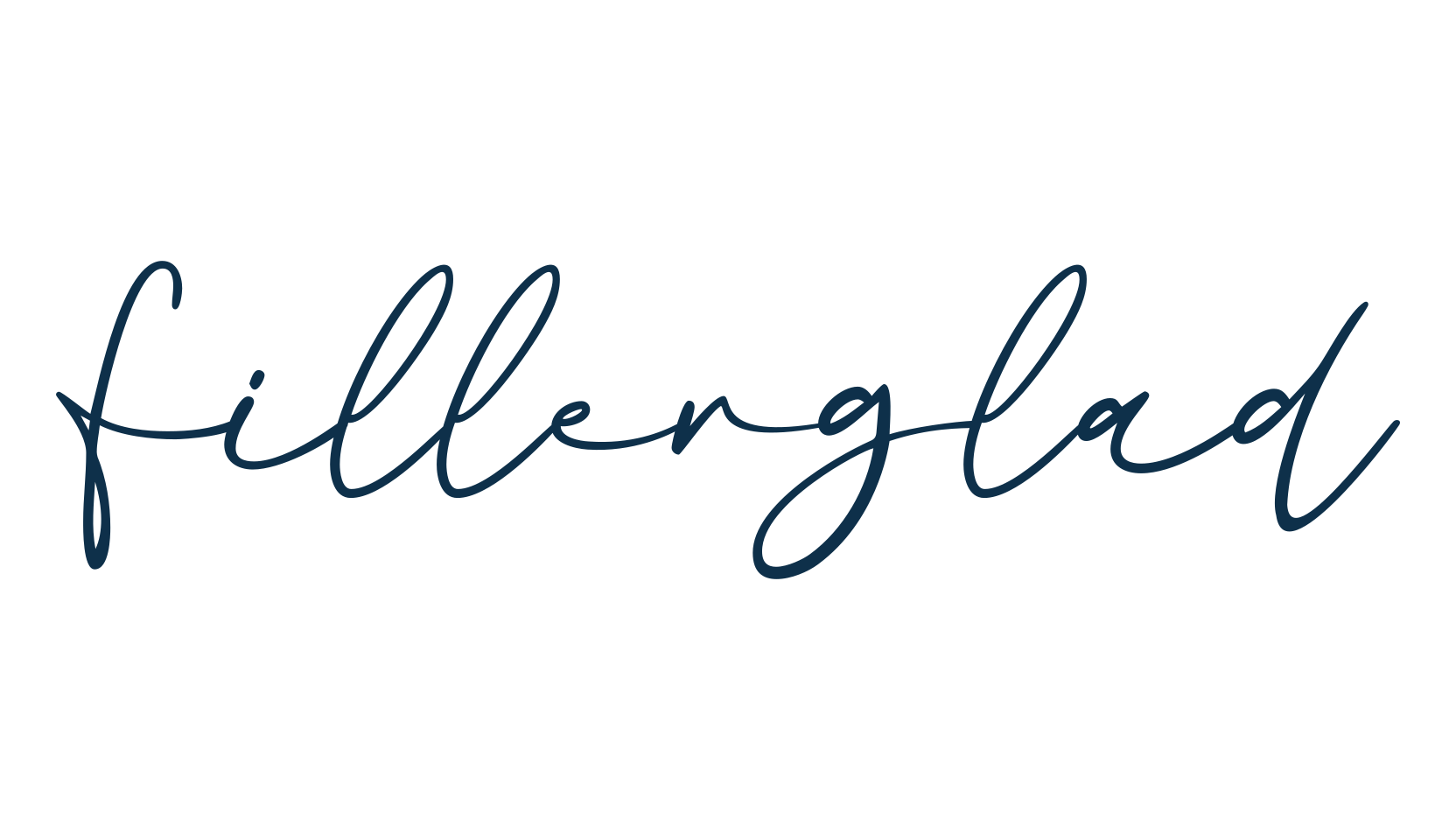 Fillerglad, script handwritten fancy decorative calligraphy font preview