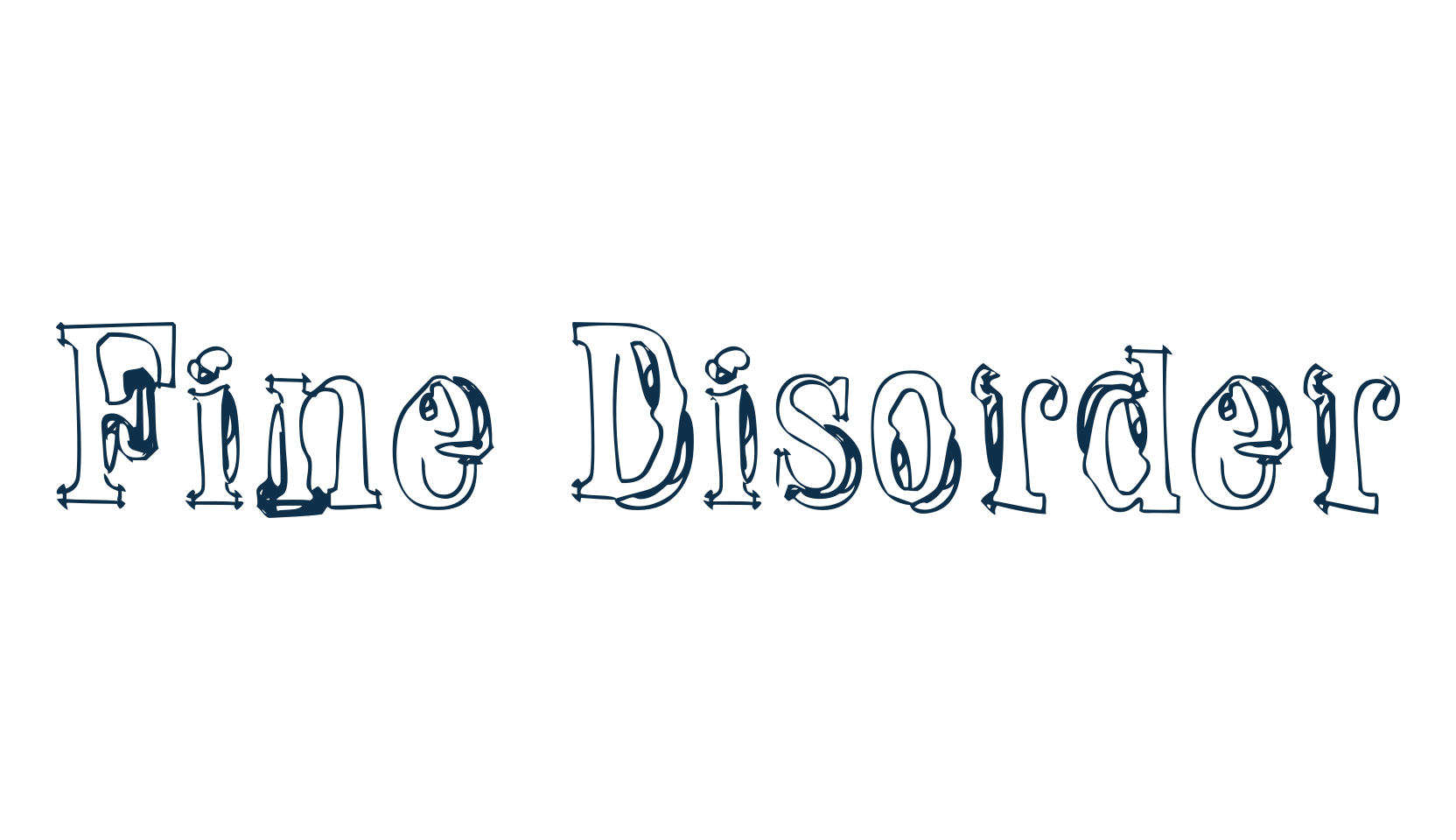 Fine Disorder, fancy distorted decorative font preview