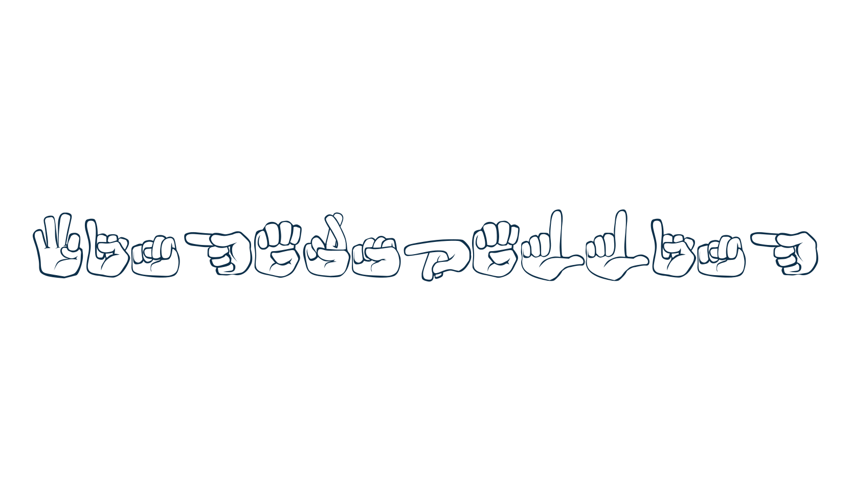 Fingerspelling, fancy decorative font preview