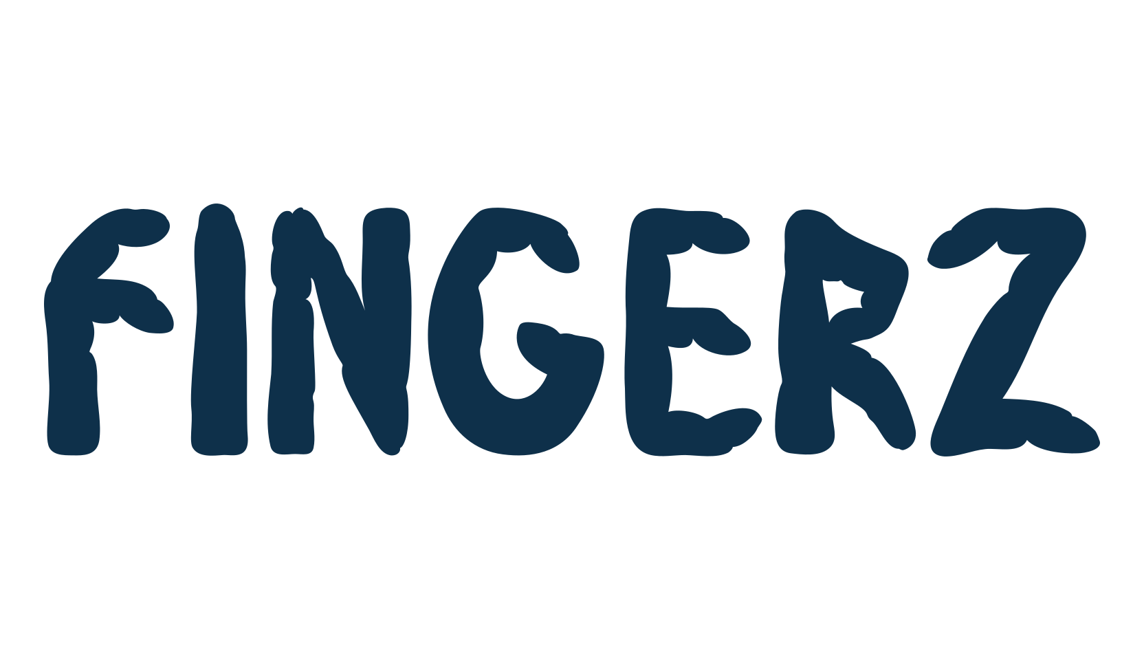 Fingerz, fancy cartoon decorative font preview