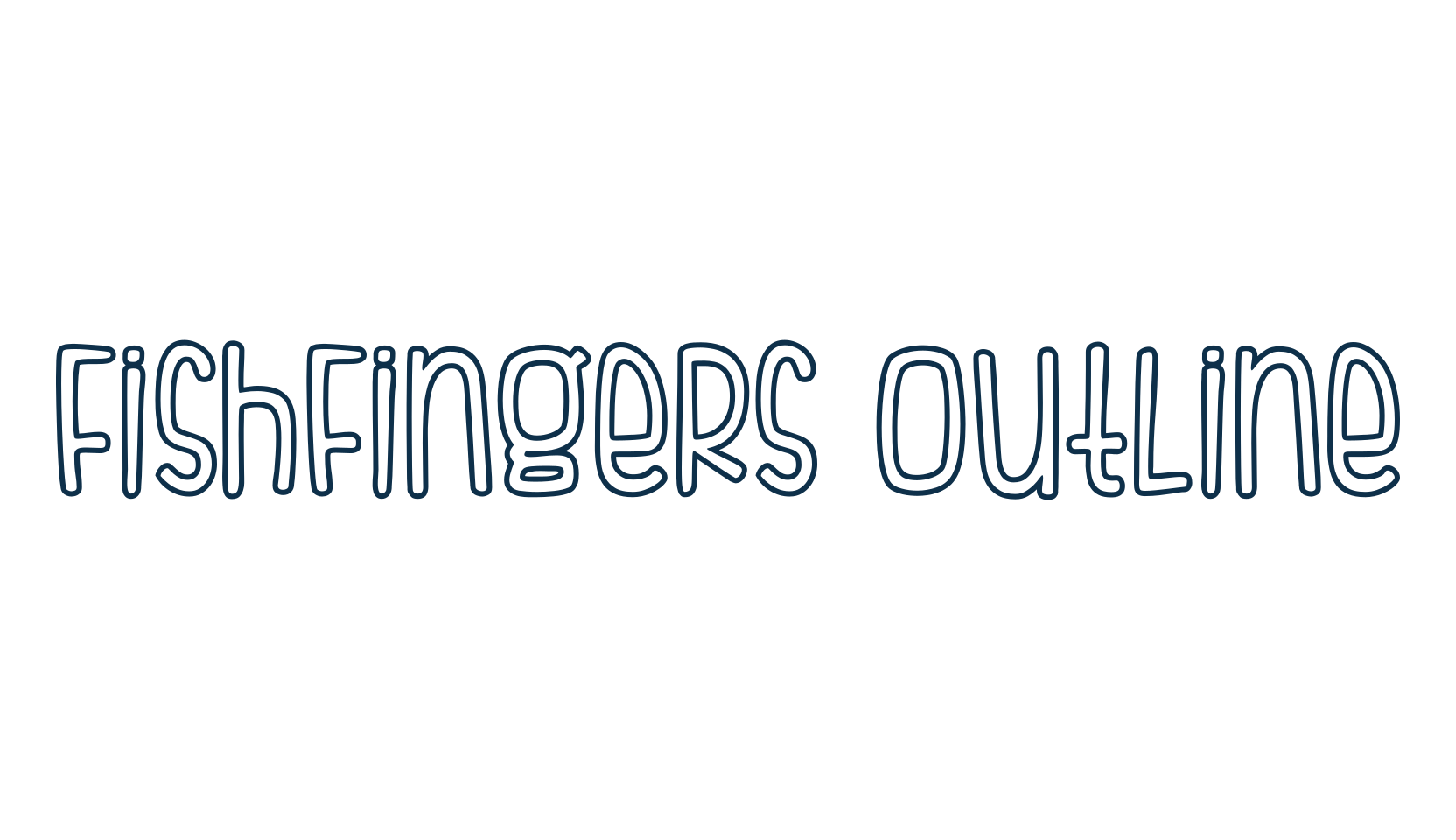 FishFingers Outline, fancy cartoon decorative comic font preview