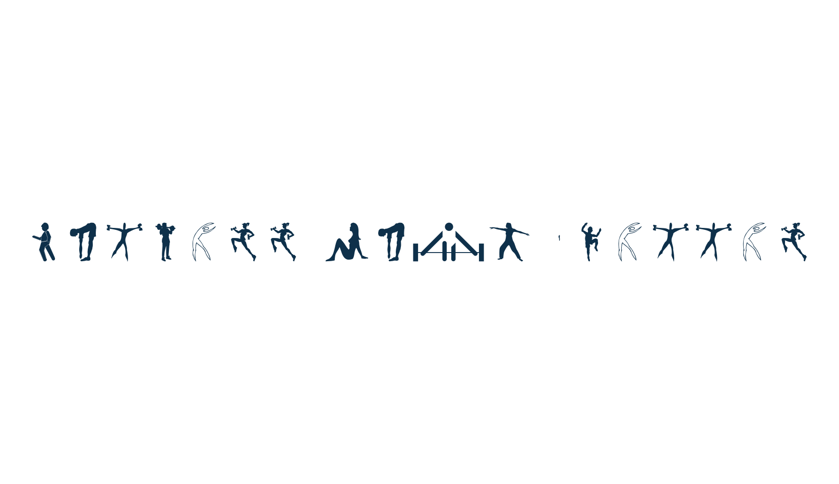 Fitness Silhouettes, fancy decorative font preview