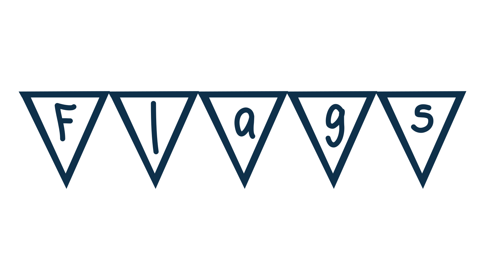 Flags, fancy decorative font preview