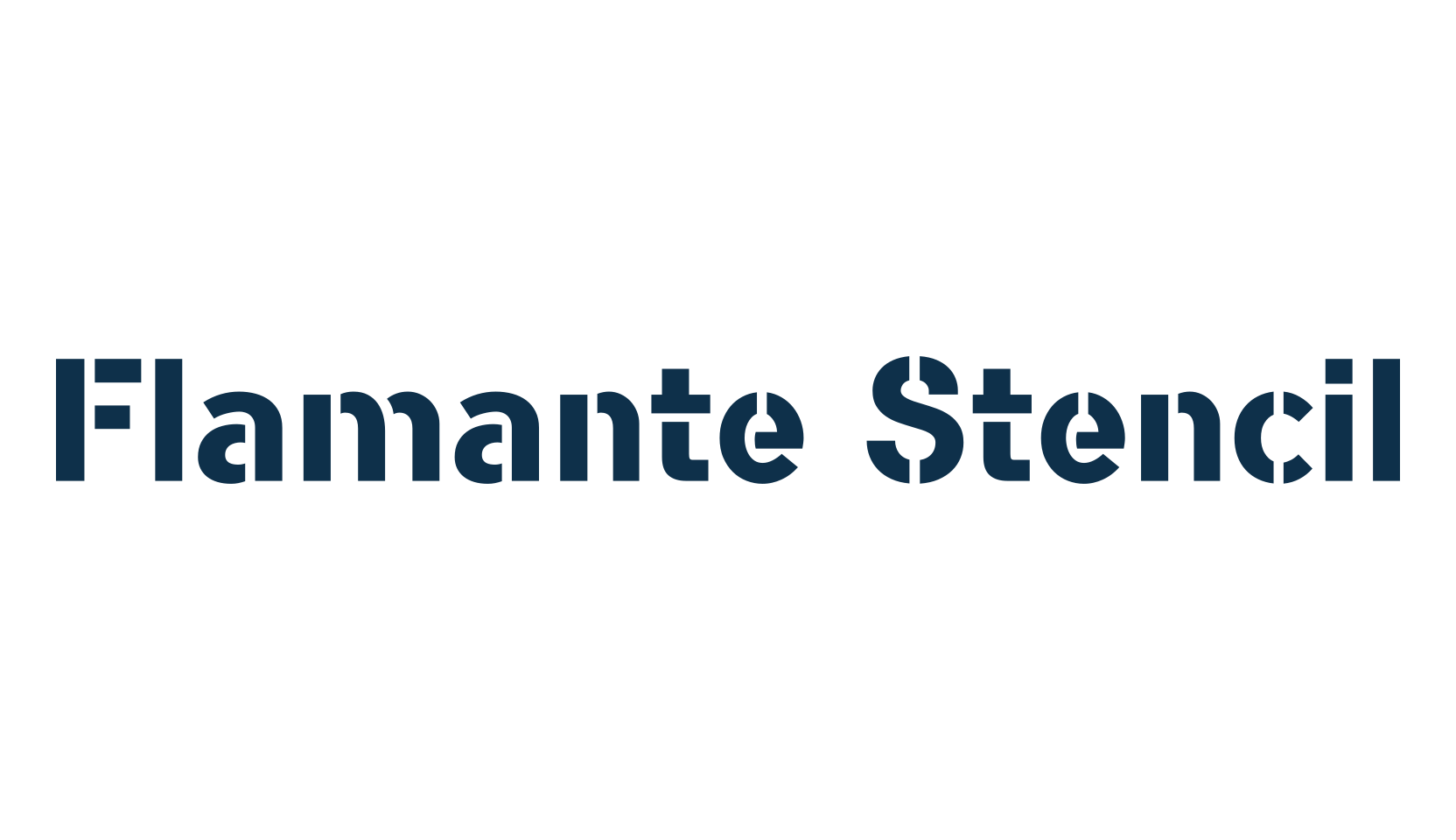Flamante Stencil, fancy stencil, army decorative font preview