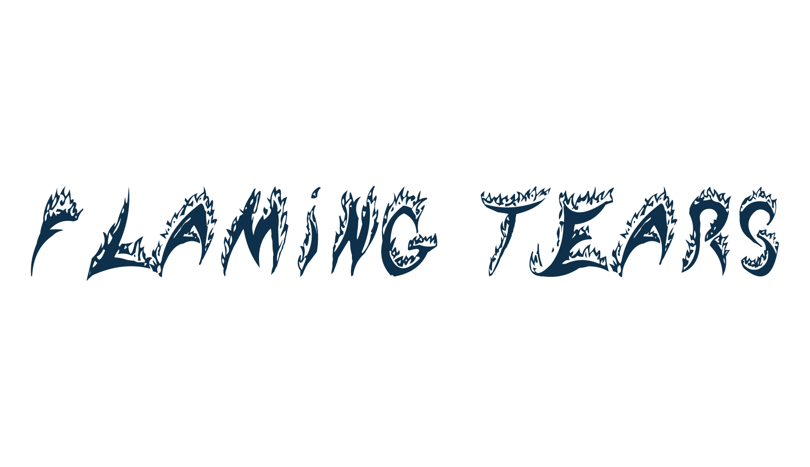 Flaming Tears, fancy fire, ice decorative font preview