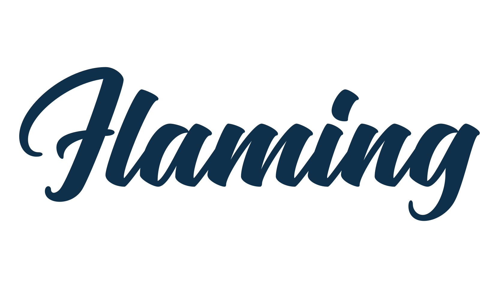 Flaming, script brush fancy decorative calligraphy font preview