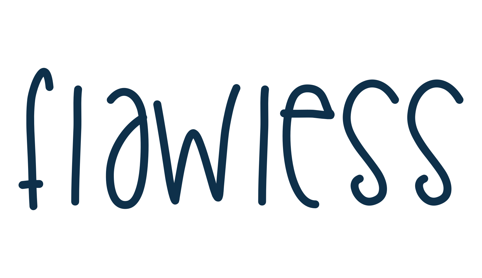 Flawless, handwriting font preview