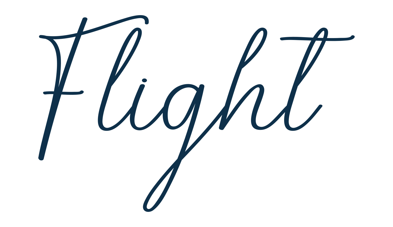 Flight, script handwritten fancy decorative calligraphy font preview