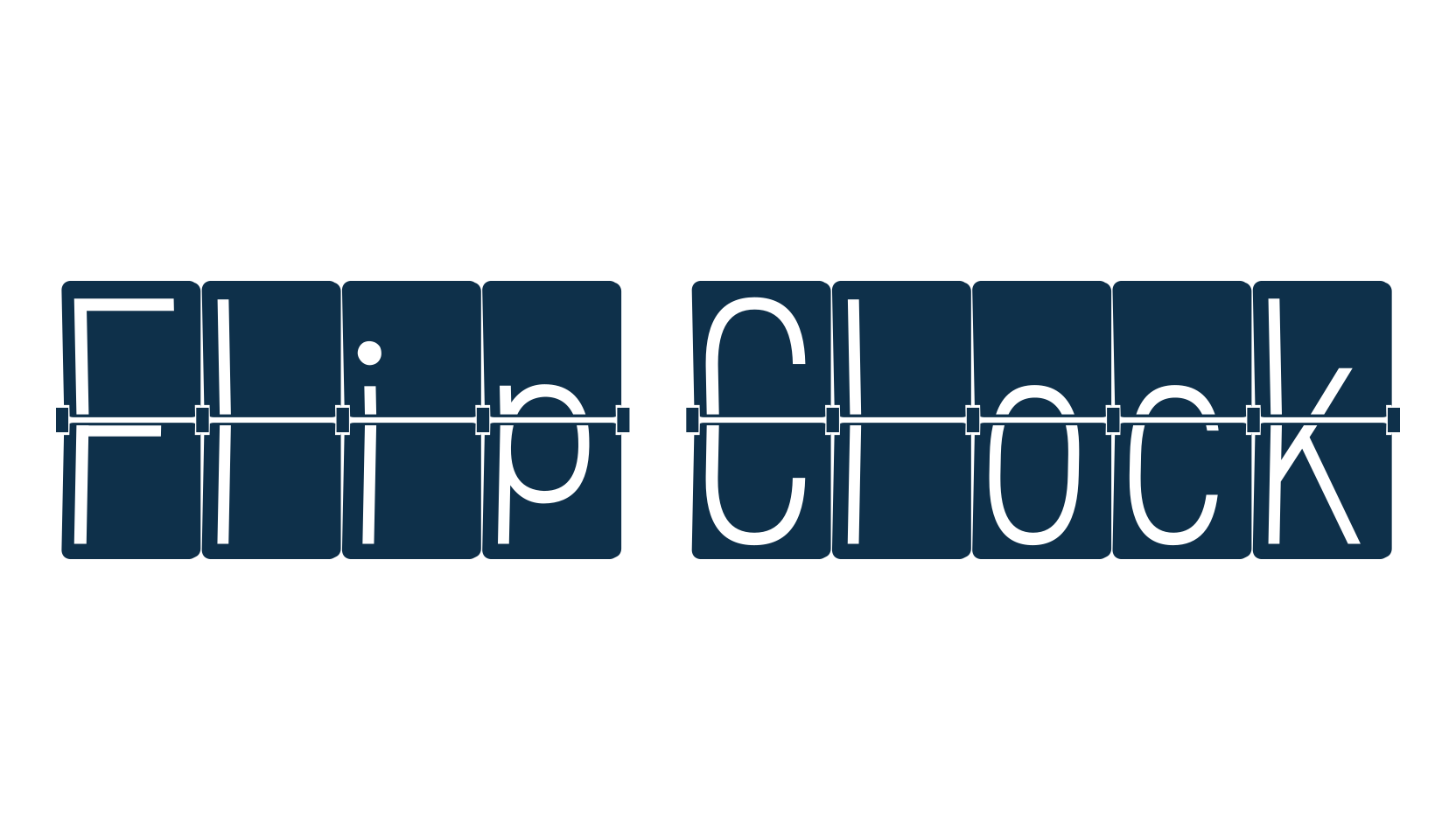 Flip Clock, fancy decorative font preview
