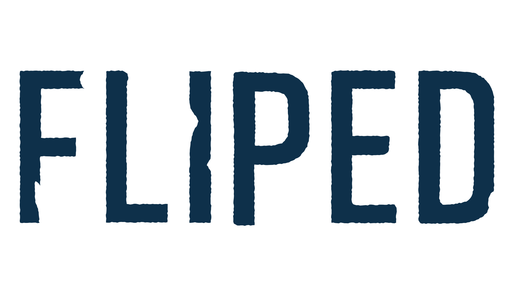 Fliped, fancy eroded decorative font preview